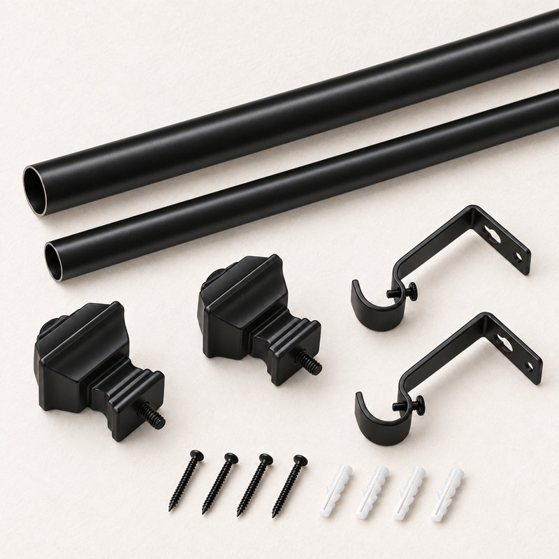 Gernult Adjustable Single Metal Curtain Rod, 28" - 48"