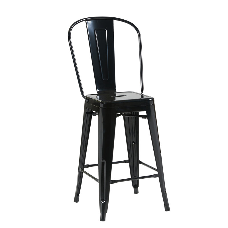 Counter Stool with Metal Frame, Black