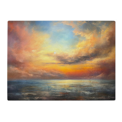 Seascape Abstract  Glass Chopping Board