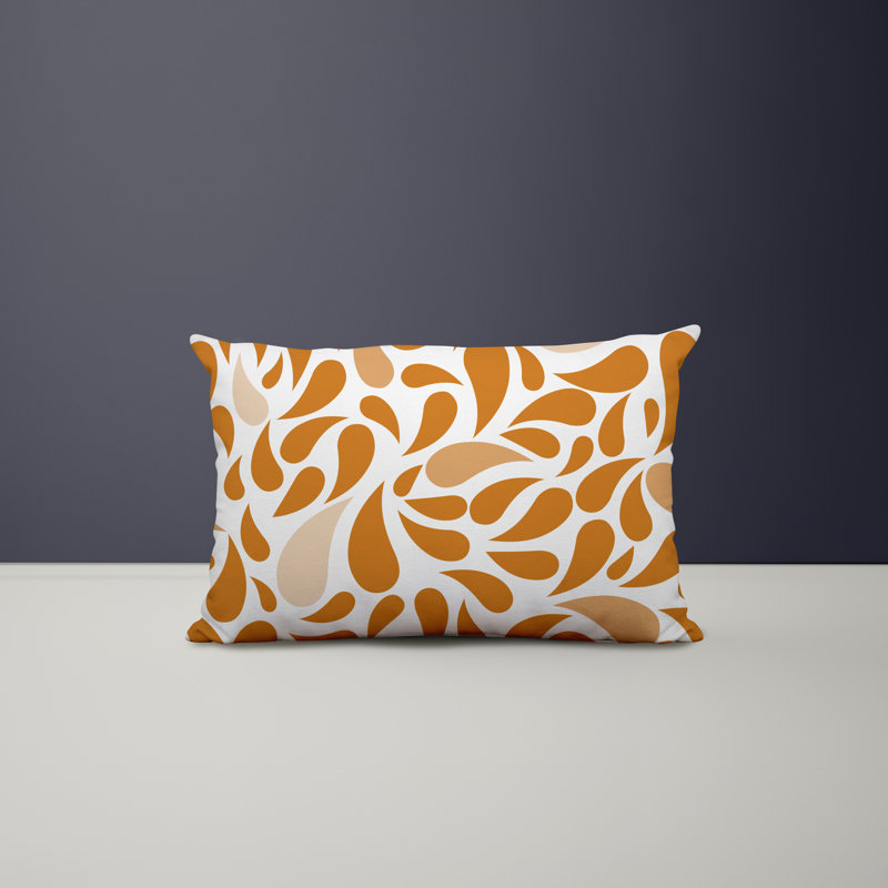 Paisley Outdoor Reversible Throw Pillow, Orange