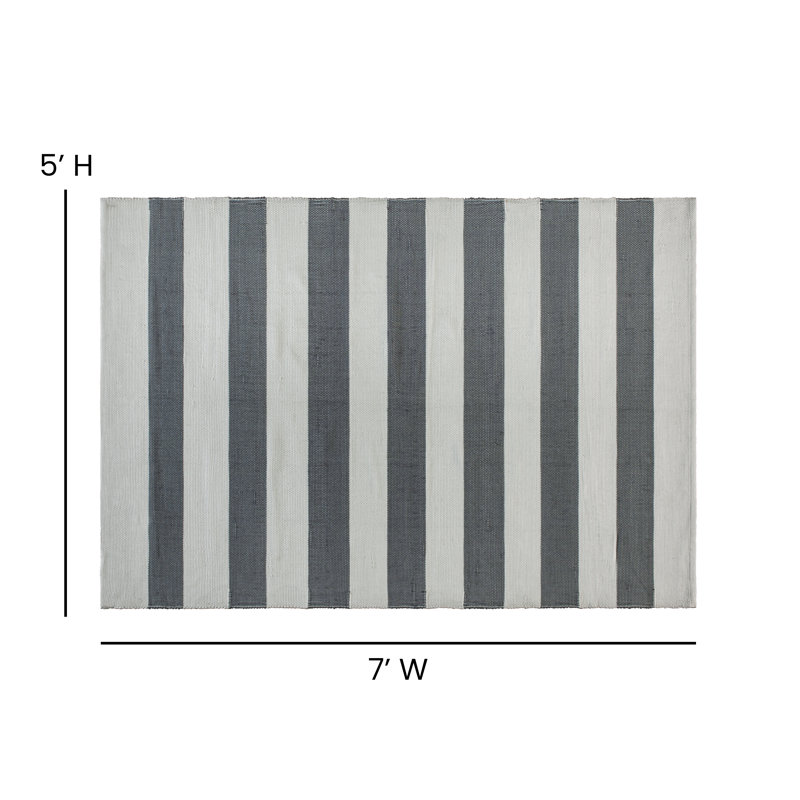Tapis rayé tissé à la main Wolana
