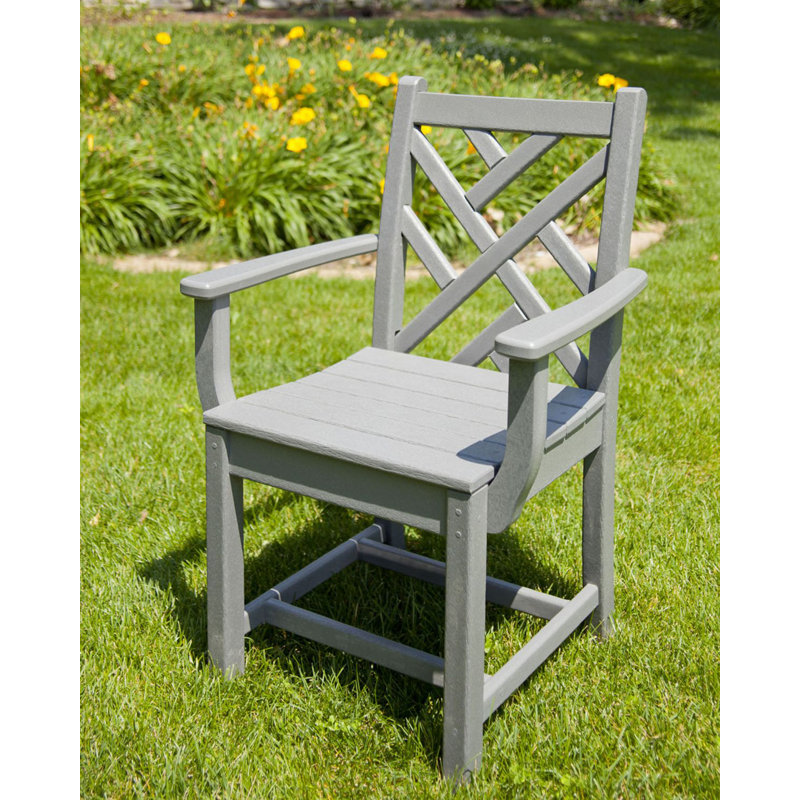 Lakeside POLYWOOD Chippendale Dining Arm Chair, Slate Gray