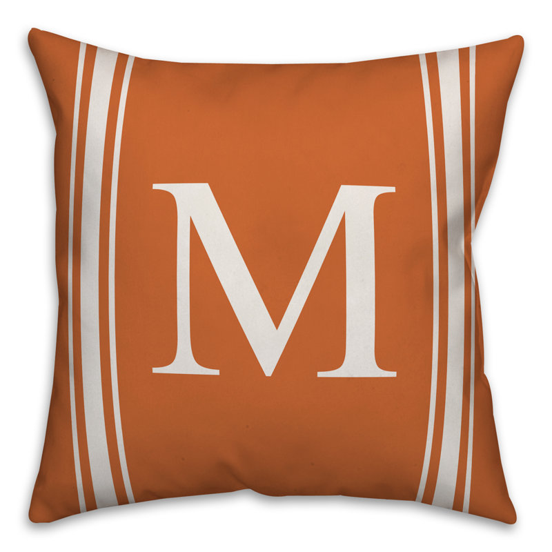 Striped Throw Pillow, M, Orange
