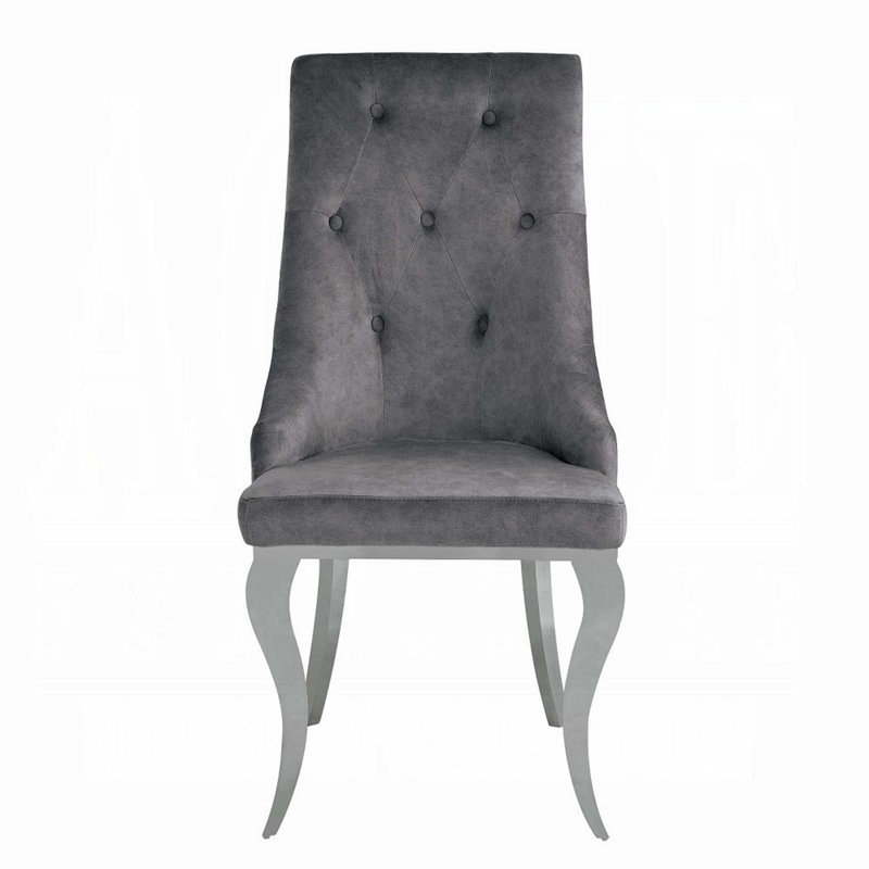 Chaise d'appoint, siège et dossier rembourrés Koitcho Green (2 pièces), Gris