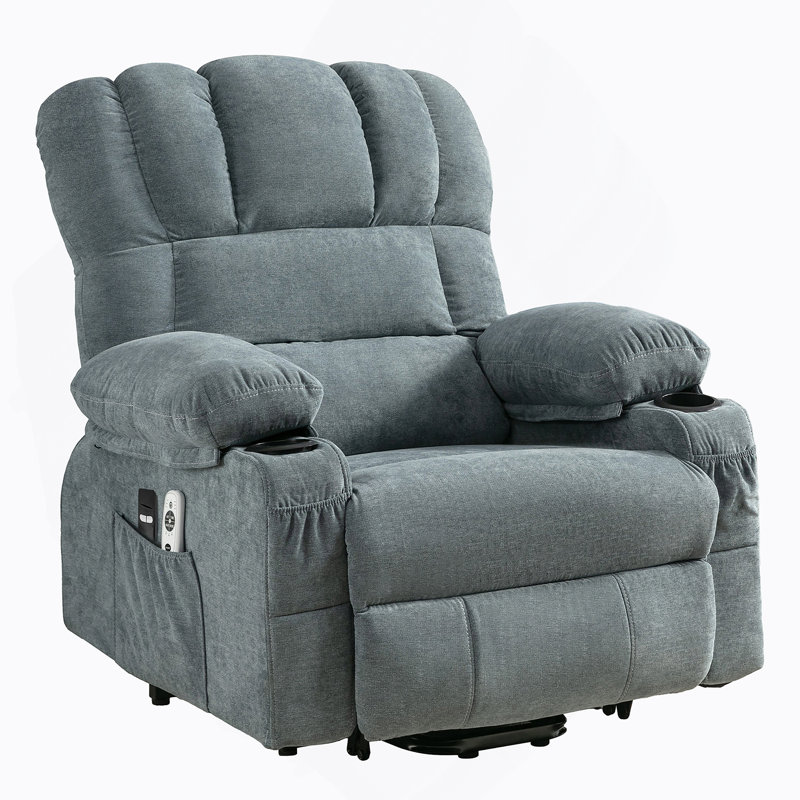 Le fauteuil électrique électrique Power Lift, adapté aux personnes âgées, avec fonctions de chauffage et de vibration, avec USB, peut être utilisé pour s'allonger. Bleu