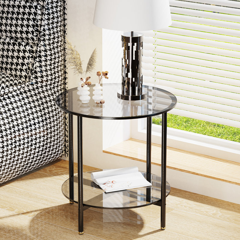 Kiyrah Glass Top End Table