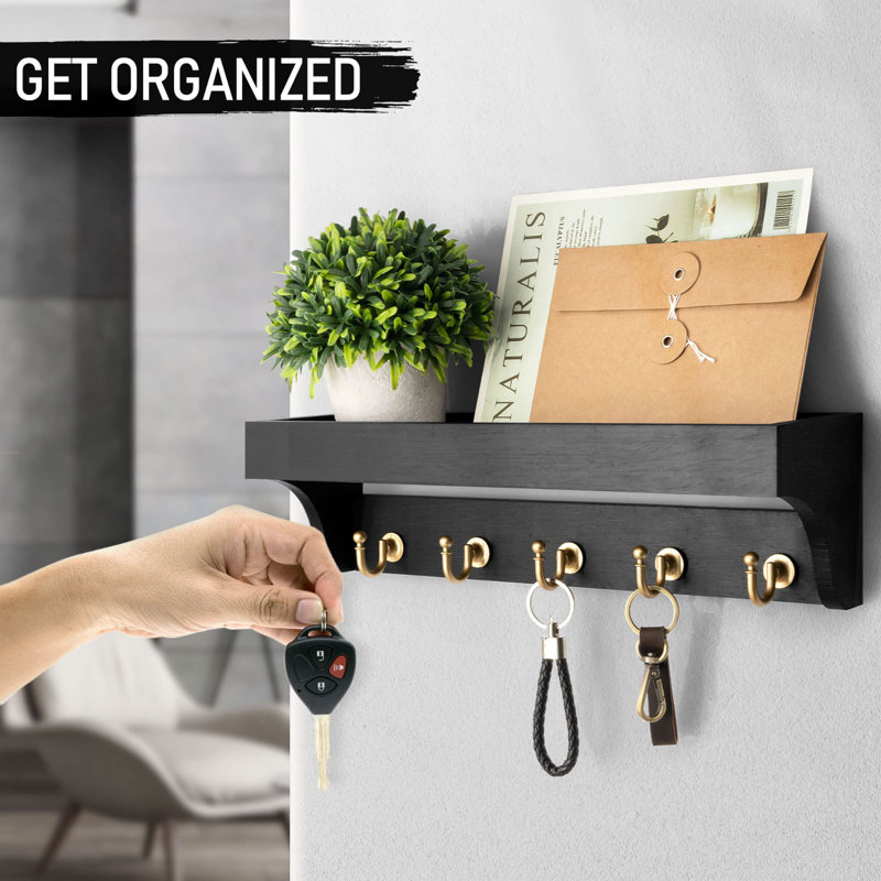 Key Holder for Wall with Shelf