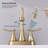 2-Handle 4-Inch Brushed Gold Bathroom Faucet, Bathroom Vanity Sink Faucets With Pop-Up Drain And Supply Hoses-126728671-126728673