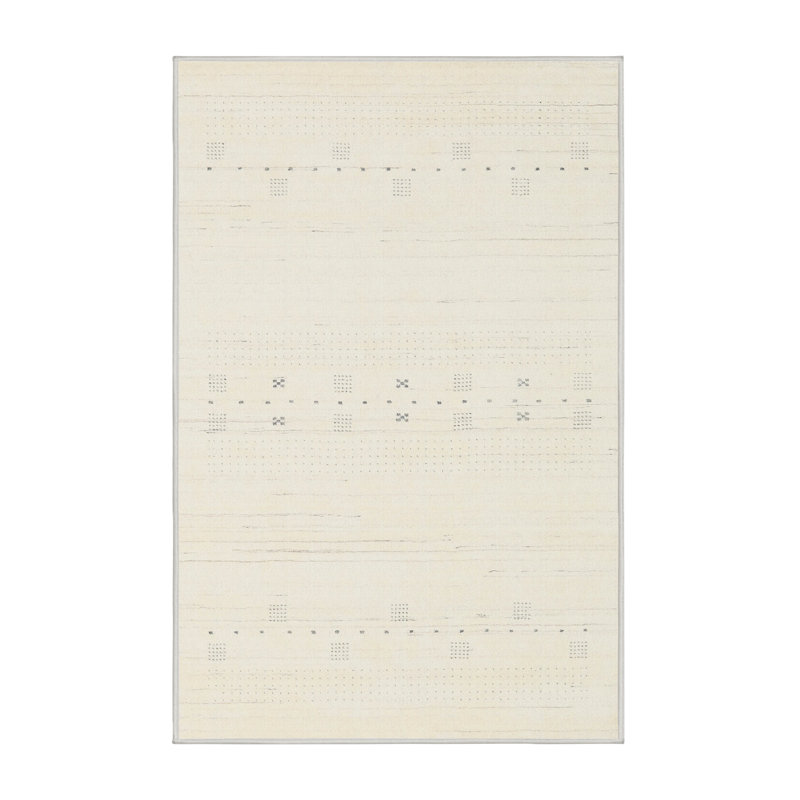 Tapis abstrait crème, Rectangle 5 pi x 7 pi