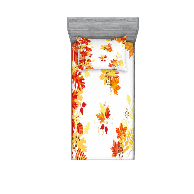 Ensemble de draps Autumn, Ensemble de draps pour lit simple avec drap-housse