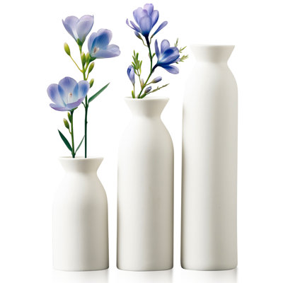 3-Piece Ceramic Vase Set – Small, Medium & Large Modern Minimalist Flower Vases