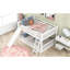 Lit double superposé avec glissade et mobilier de chambre à coucher blanc