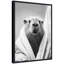 Capybara Bathroom Art Towel Robe Black and White by The Creative Bunch Studio Framed Canvas Wall Art Print-1958113120