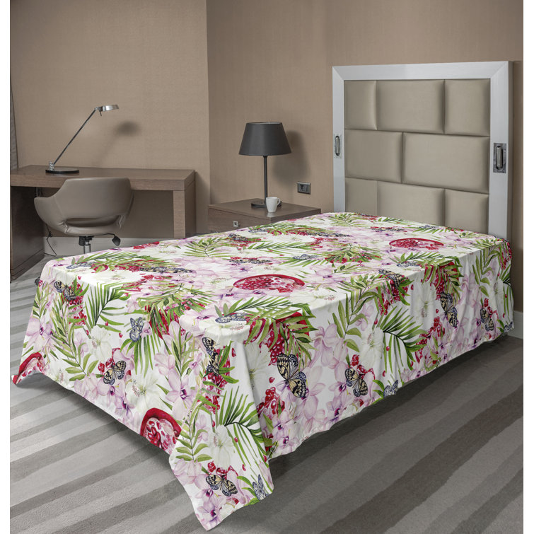 Ambesonne, drap plat floral pivoines, art botanique printanier