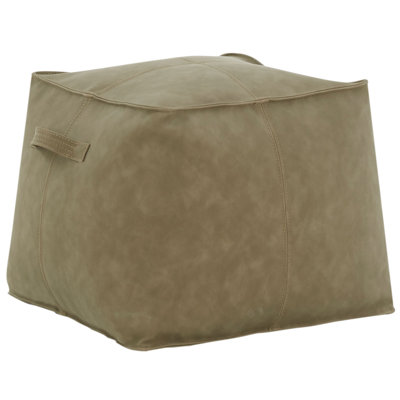 Cabren Faux Leather Pouf