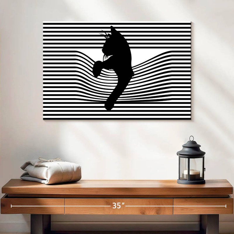 Mid Century Cat, 20" H x 30" W