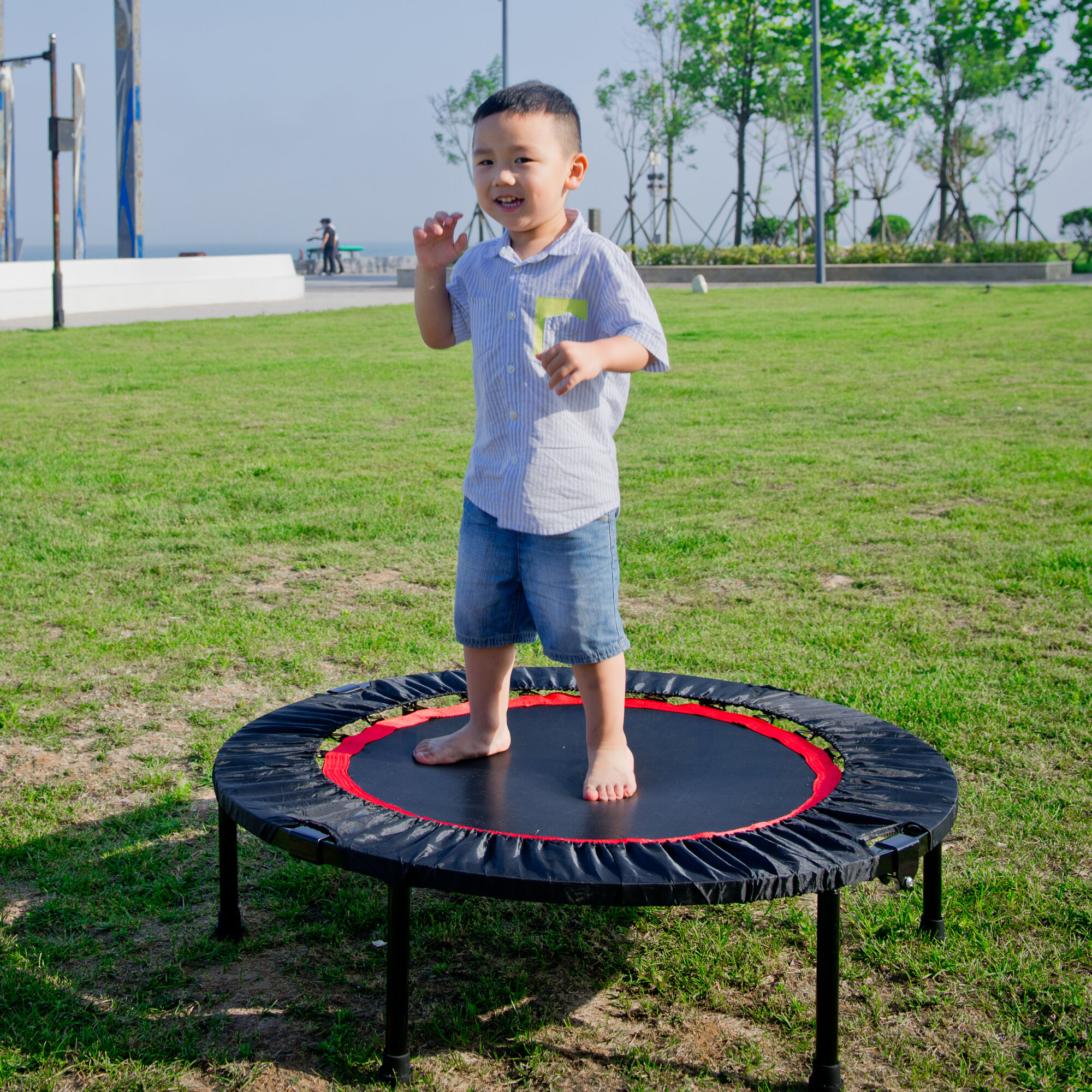 Costway 40 Foldable Trampoline Outdoor Fitness Rebounder w/Height