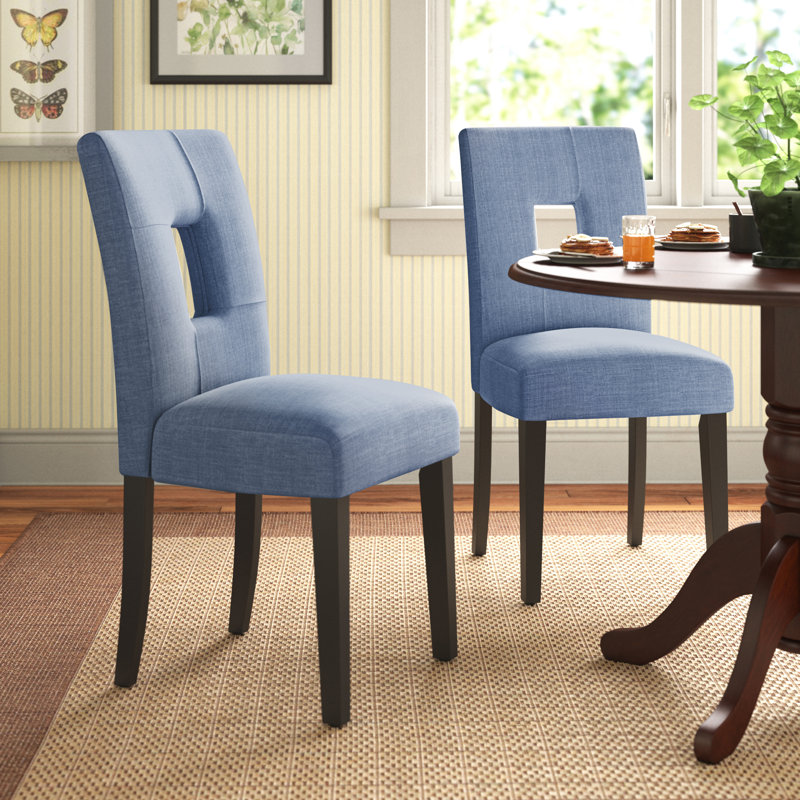 Aayush 18'' H Linen Upholstered Side Chair, Blue