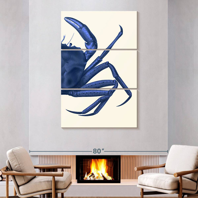 Brampt Contrasting Crab In Navy Blue B, 74" H x 48" W