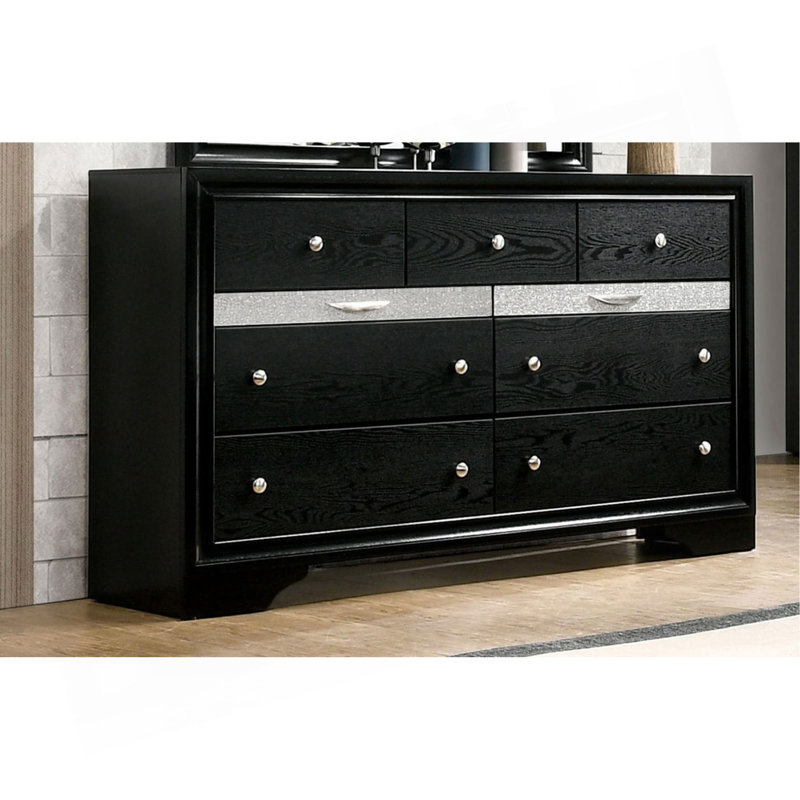 Commode et commode à bijoux cachée style contemporain 1Pc, Noir