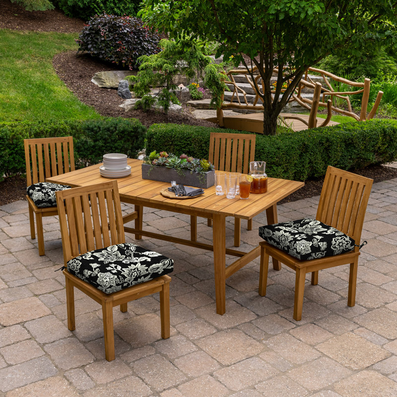 Ashland Black Jacobean Floral Outdoor Rocking Chair Cushion
