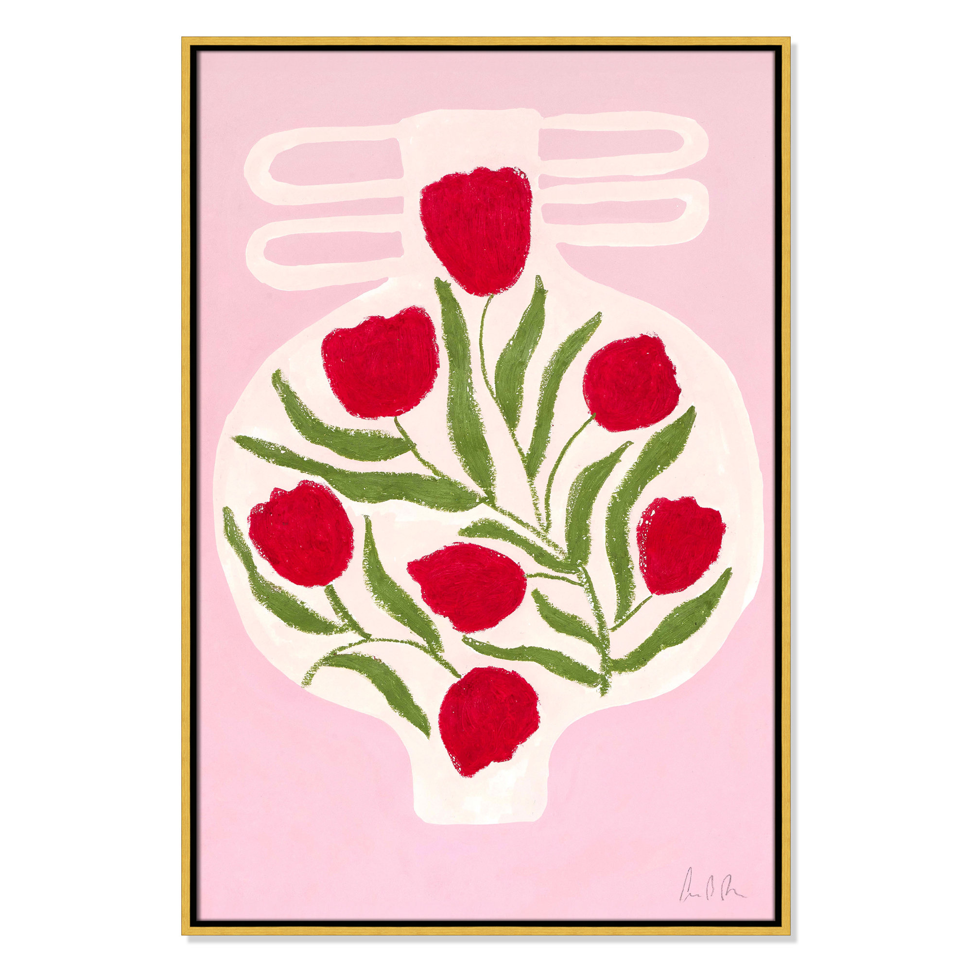 Vase No. 02 Print by Camilla Bergqvist, 37.5" H x 25.5" W, Gold