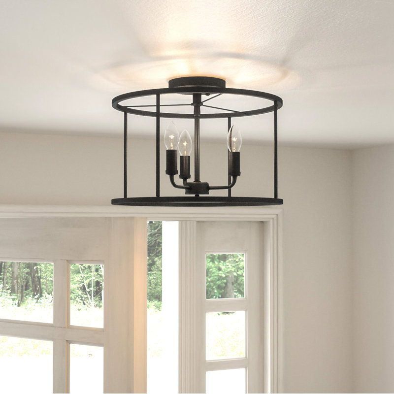 Sanger Semi Flush Mount, Matte Black