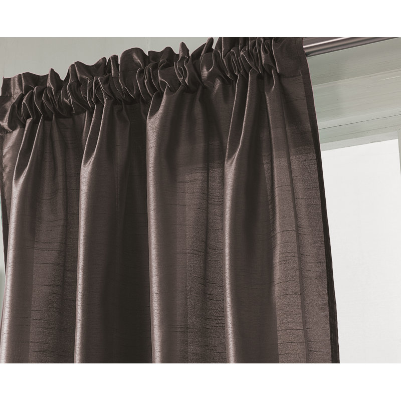 Panneau de rideau de fenêtre semi-transparent Alexzavier, Chocolat, l 54 po x L 84 po