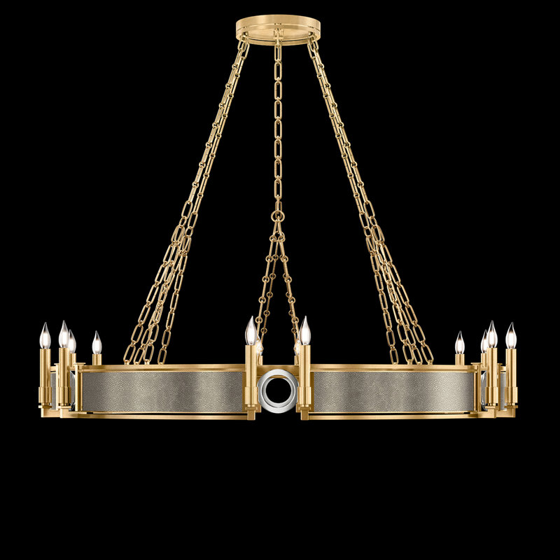 Mirage 12 - Light Chandelier, Coco/Gold/Nickel