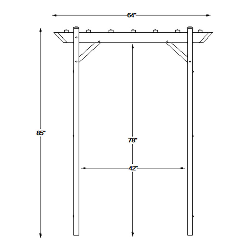 Mocha Vinyl Pergola-Style Garden Arbor with Lattice Sides