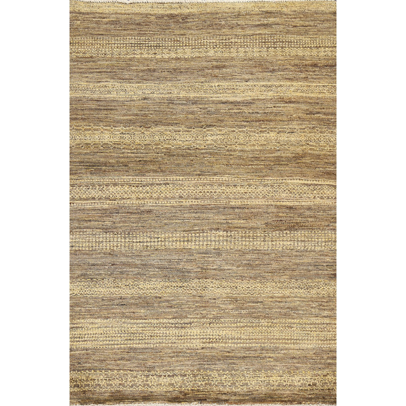 Tapis oriental rayé Gabbeh 4 x 6