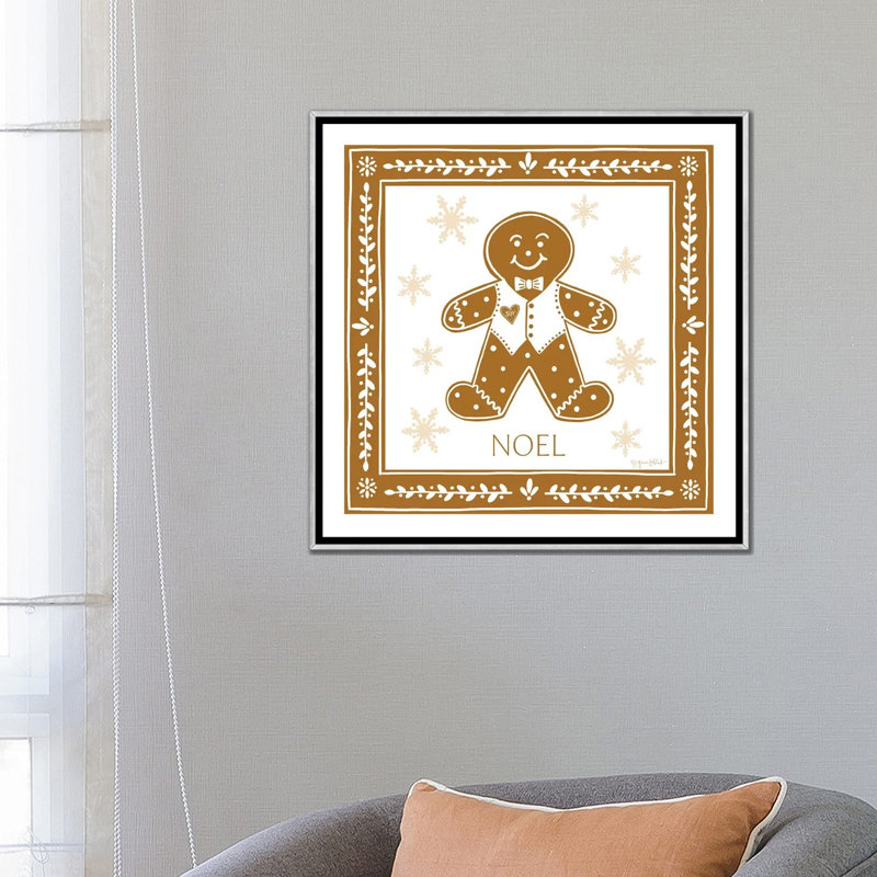 «Gingerbread Man», reproduction d'art sur toile encadrée, H 26 po x l 26 po, Argent argent