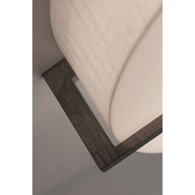 Leeroy Flush Mount, Espresso, Linen White