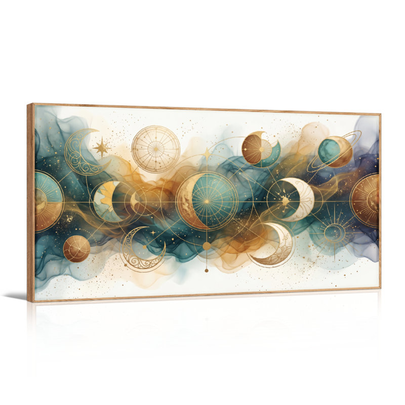 Ensemble de 1 toile murale Rêves cosmiques, L 48 po x H 24 po, Naturel