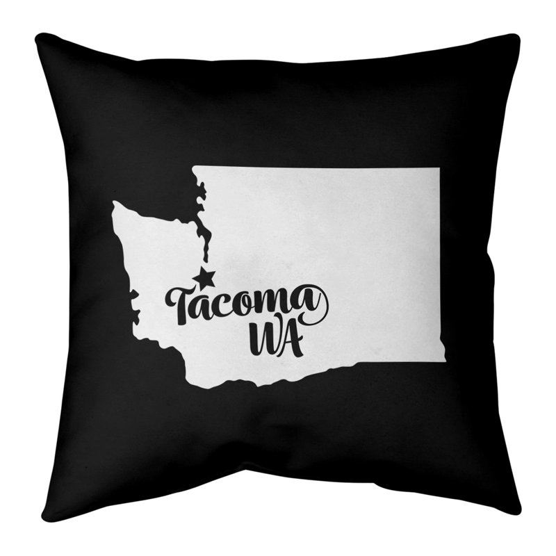 Housse de coussin, Tacoma, 26 po x 26 po, Noir