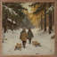 Two Kids Walking With Sled-315594566