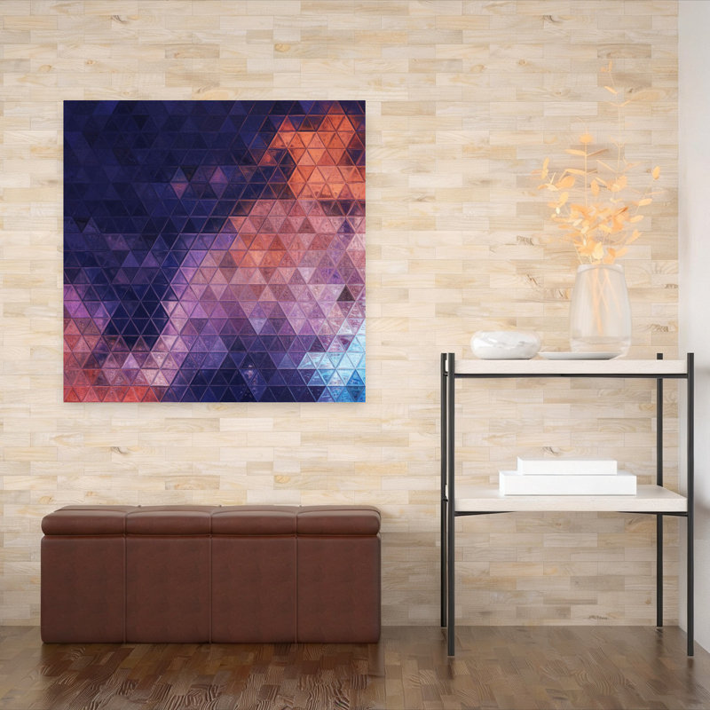 Faceted Color Spectrum Abstract Colorful Geometric Lilac Violet Wall Art Print 1 Piece Wrapped Canvas Wall Art