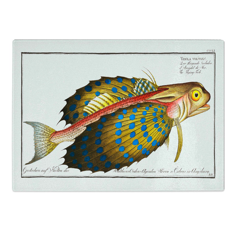 Glass Flying-Fish by M.E. Bloch Chopping Board, 39 cm W x 28.5 cm L