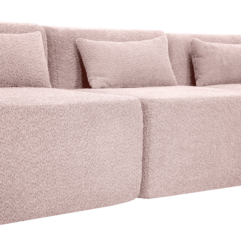 Canapé en forme de L désossé et polyvalent en tissu de style moderne pour le confort du salon