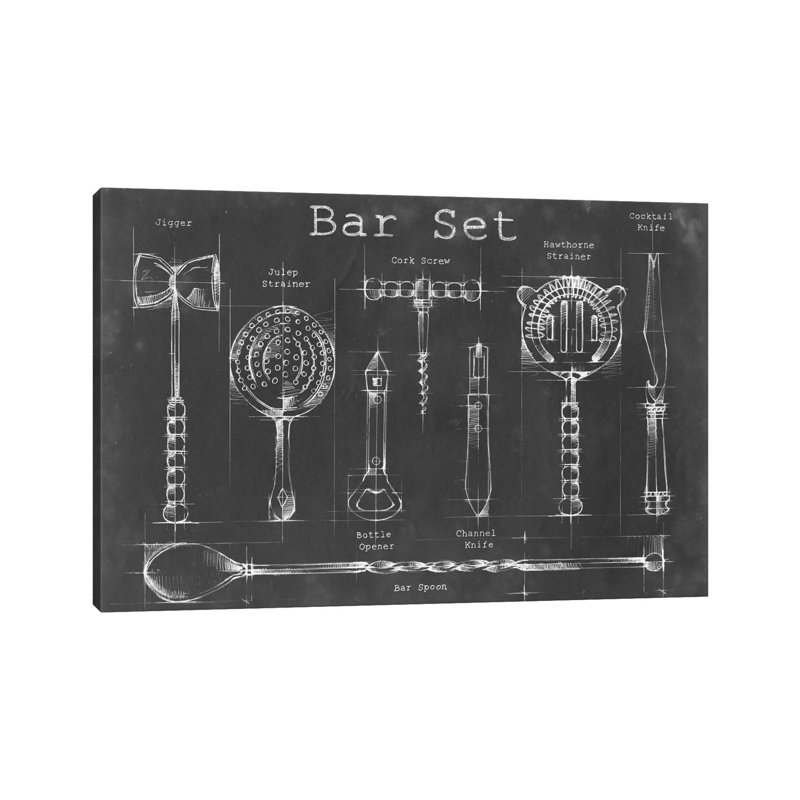 Bar Set by Ethan Harper - Print on Canvas, 20.32 cm H x 30.48 cm W, Wrapped Canvas