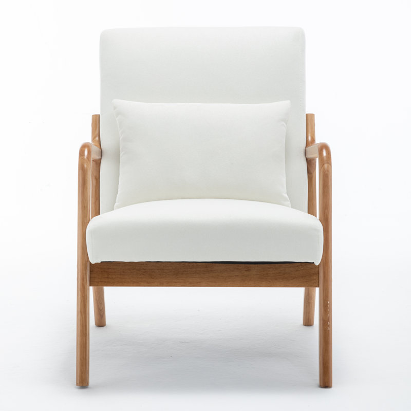 Chaise décorative en bois de style médiéval avec accoudoirs, Blanc