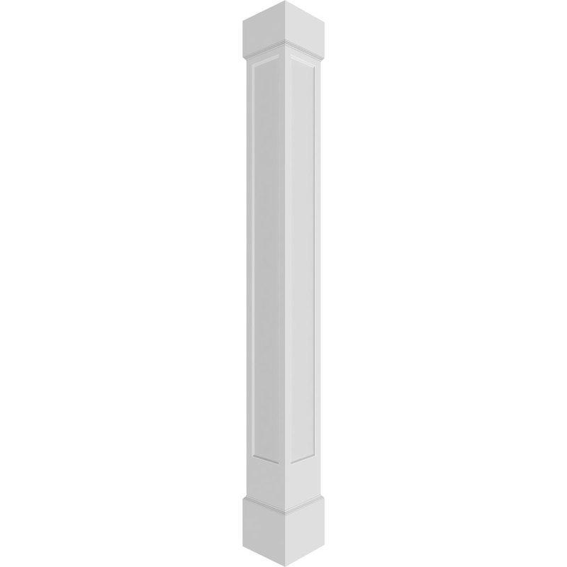 Ensemble de colonnes encastrées carrées classiques en PVC avec base standard standard Craftsman, H 144 po x l 5,63 po