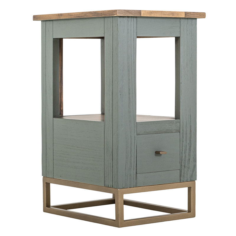 Table de chevet Timmy, 1 tiroir, pin vert sauge, 18 po