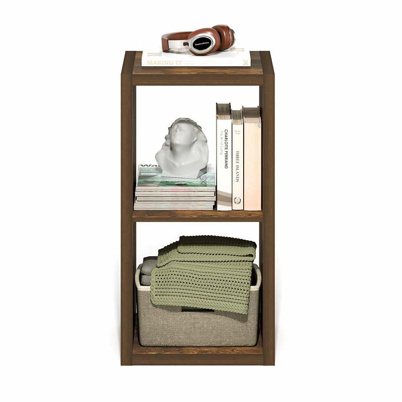 Furinno Cubicle Open Back Decorative Cube Storage Organizer, 2-Cube, Amber Pine, Amber Pine