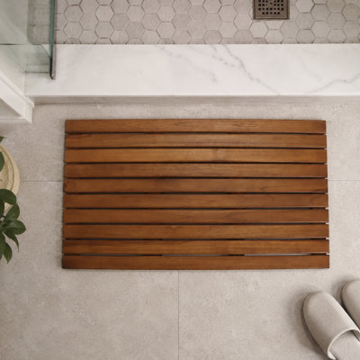 Tapis de douche en teck