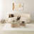 Elegant Modern Coffee Table, Travertine Color, 41.3 x 11.8 x 25.6 Inches | 100% Glass Top & 100% Melamine Coated Particle Board Base, Thickness: 0.7 Inches | Stylish Addition for Living Room & Contemporary Spaces-1076266494