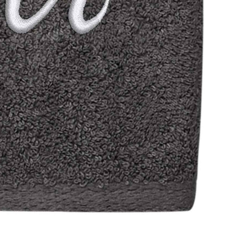 Winston Porter Granite/Silver Script Monogram Hand Towel Letter U