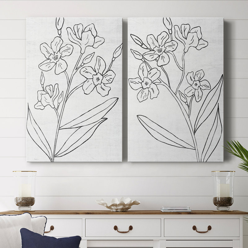 Croquis botanique I - Toile tendue avec châssis de qualité supérieure - Prêt à être accroché, H 12 po x l 16 po
