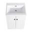 Meuble-lavabo autoportant avec lavabo en résine et 2 portes d'armoire à fermeture en douceur
