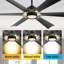 Grand ventilateur de plafond moderne 60 po avec lumières DEL et télécommande-408681124-408681123